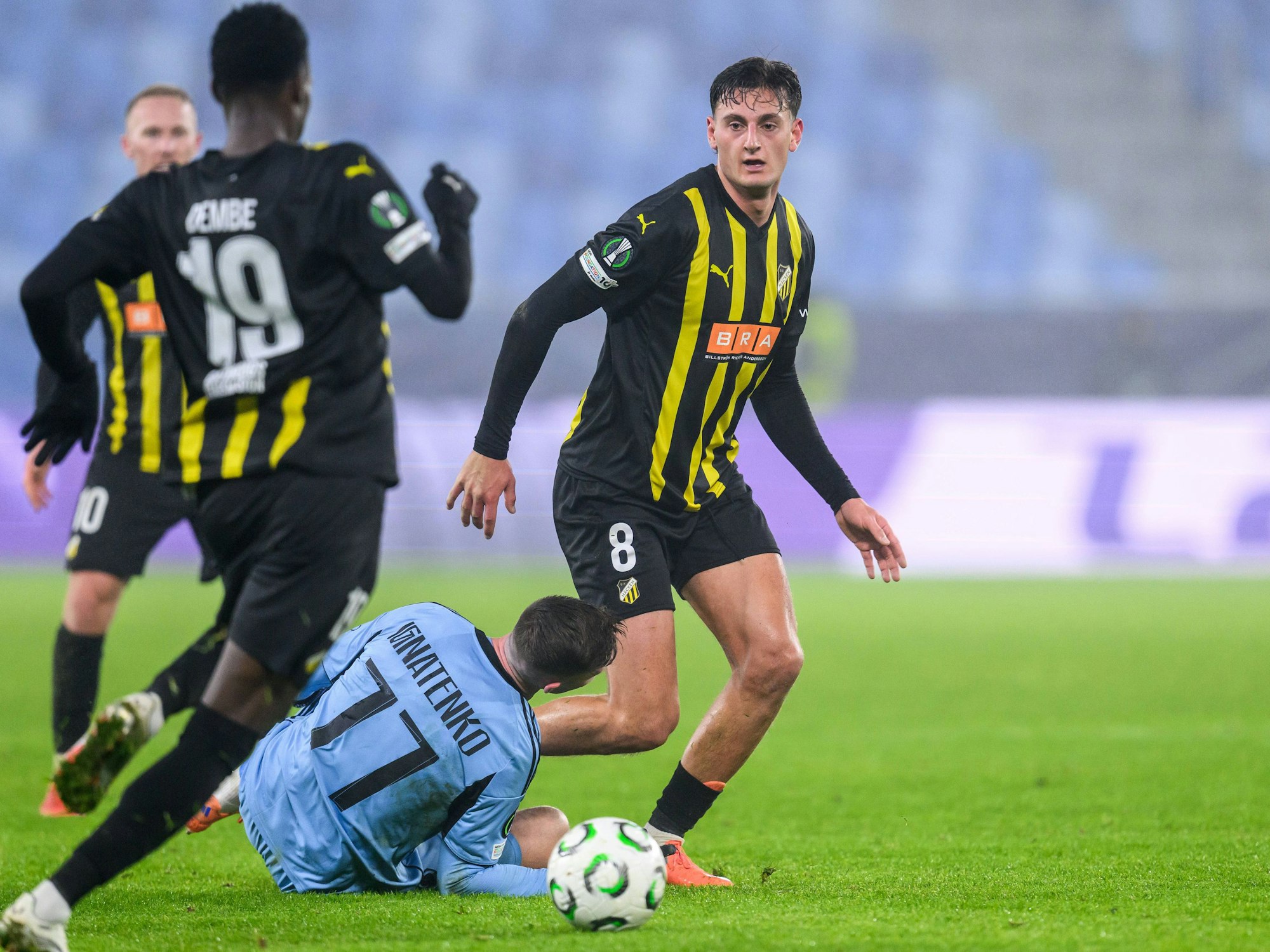 Häckens Silas Andersen in der Conference League gegen Slovan Bratislava.