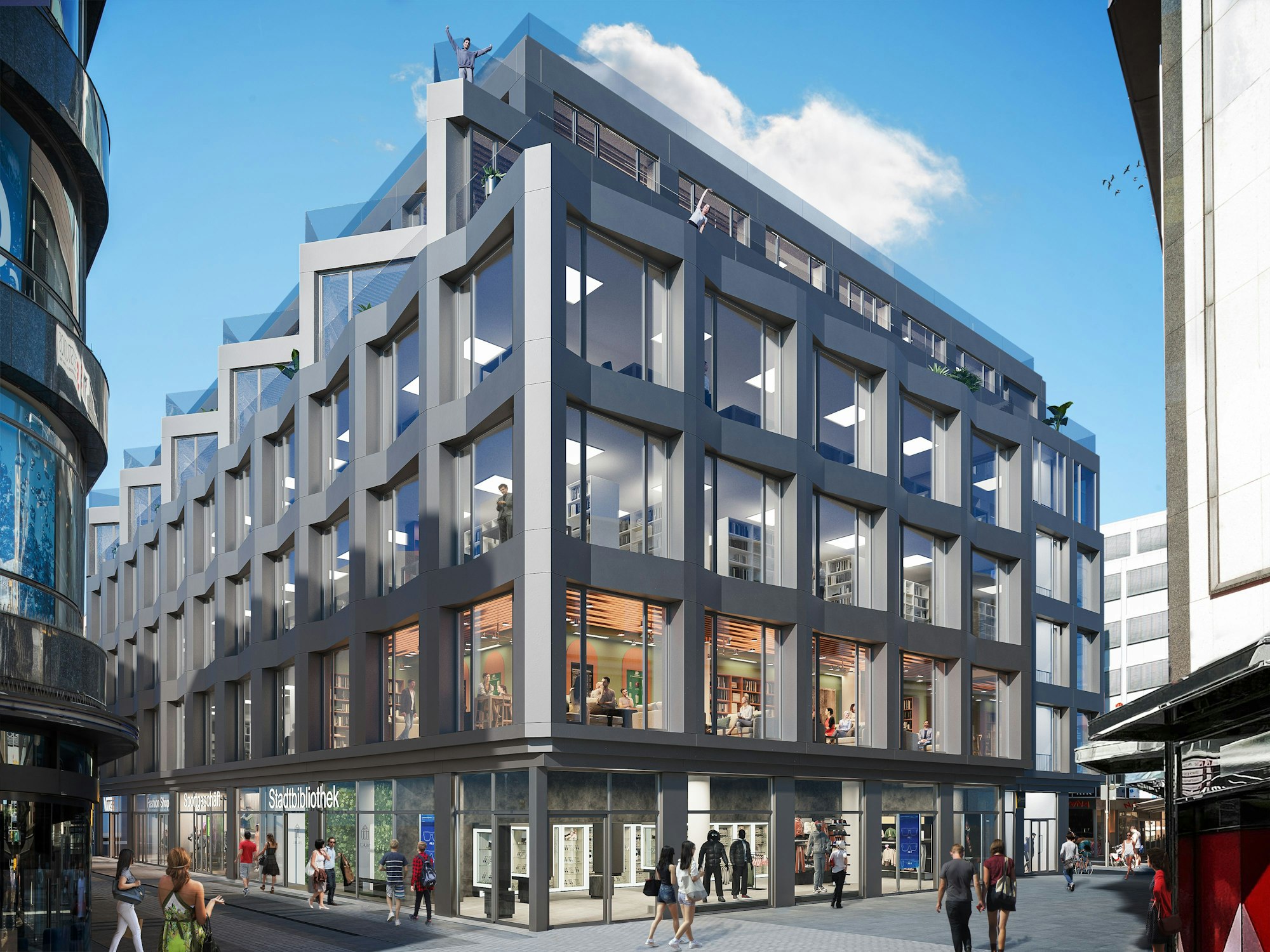 So edel soll die Interims-Zentralbibliothek auf der Hohe Straße bald aussehen.