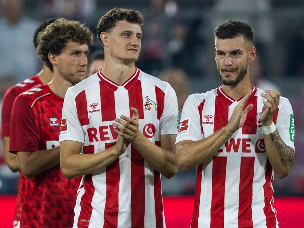 Eric Martel (l.) und Tom Krauß (r.) spielen beim 1. FC Köln gemeinsam im Mittelfeld.