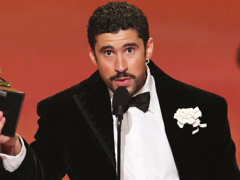 Bad Bunny gewann als erster lateinamerikanischer Künstler den Grammy für das beste Album des Jahres. (Bild: 2026 The Recording Academy/Kevin Winter)