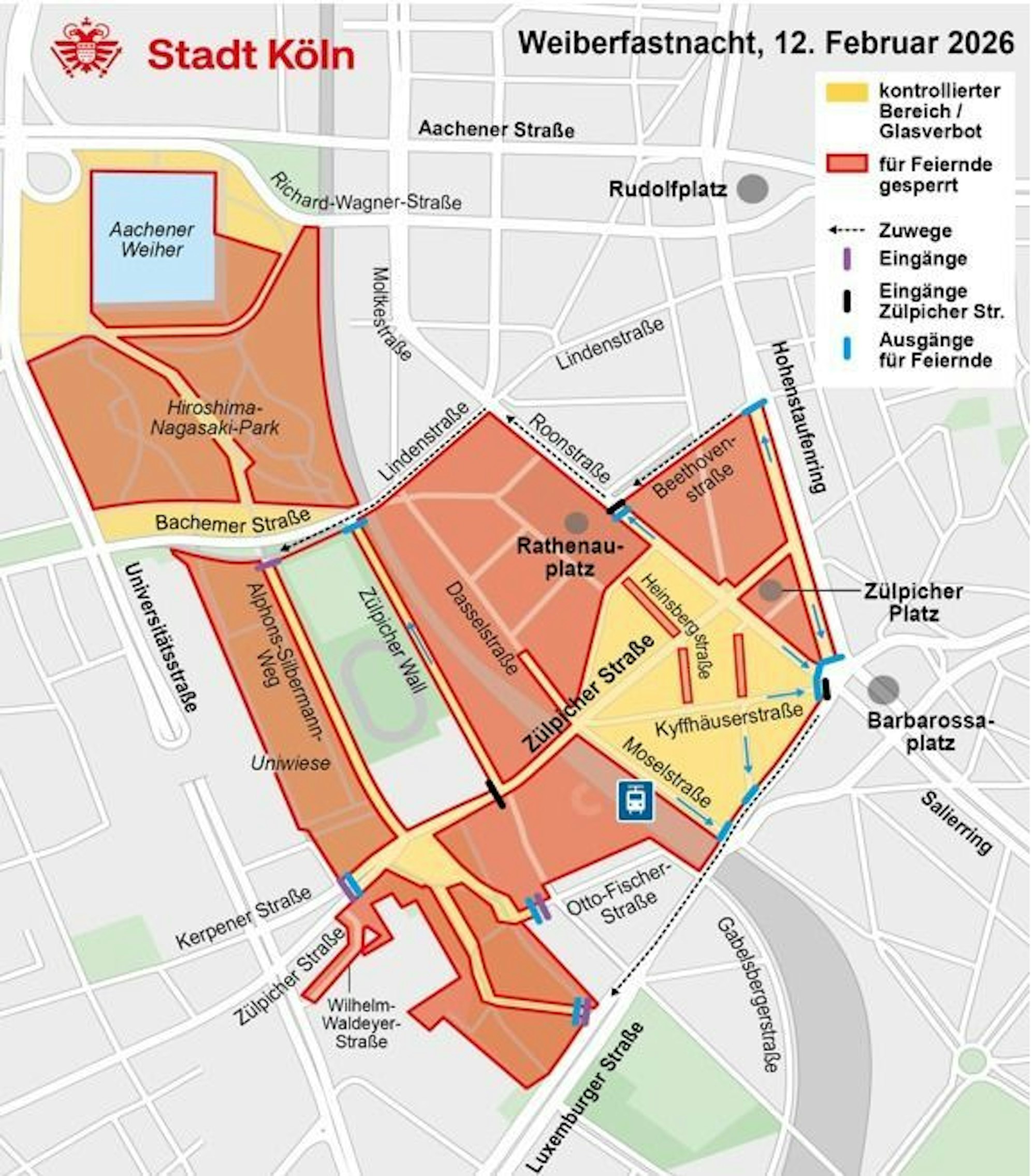 Grafik der abgesperrten Fläche auf der Uniwiese.