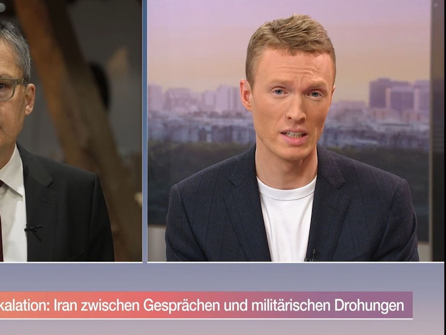 Rodericht Kiesewetter (links) stellte sich im „ZDF-Morgenmagazin“ den Fragen von Philip Wortmann. (Bild: ZDF)