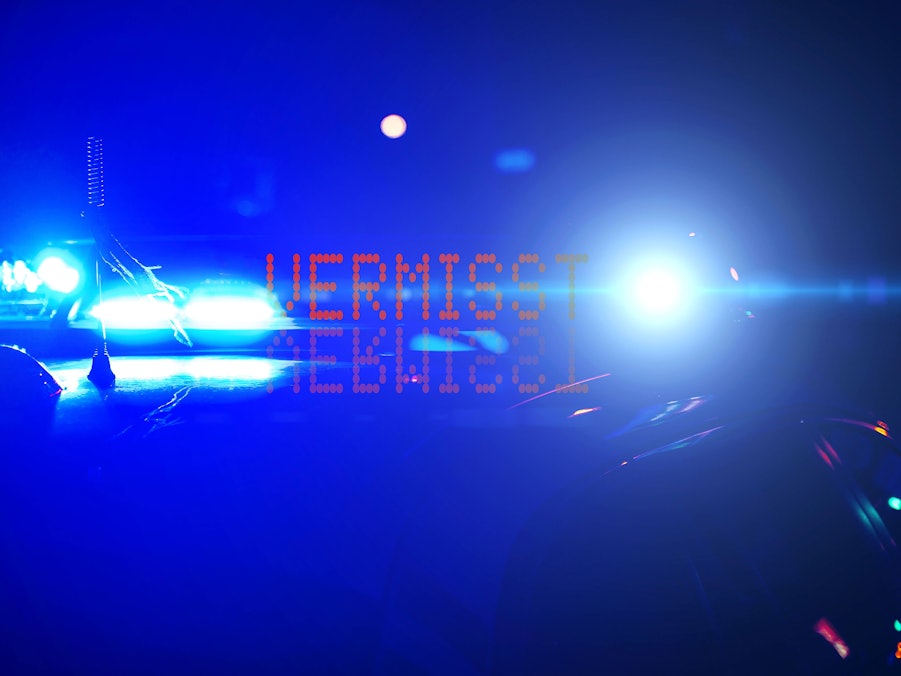 Polizeiauto Blaulicht "Vermisst" Anzeige