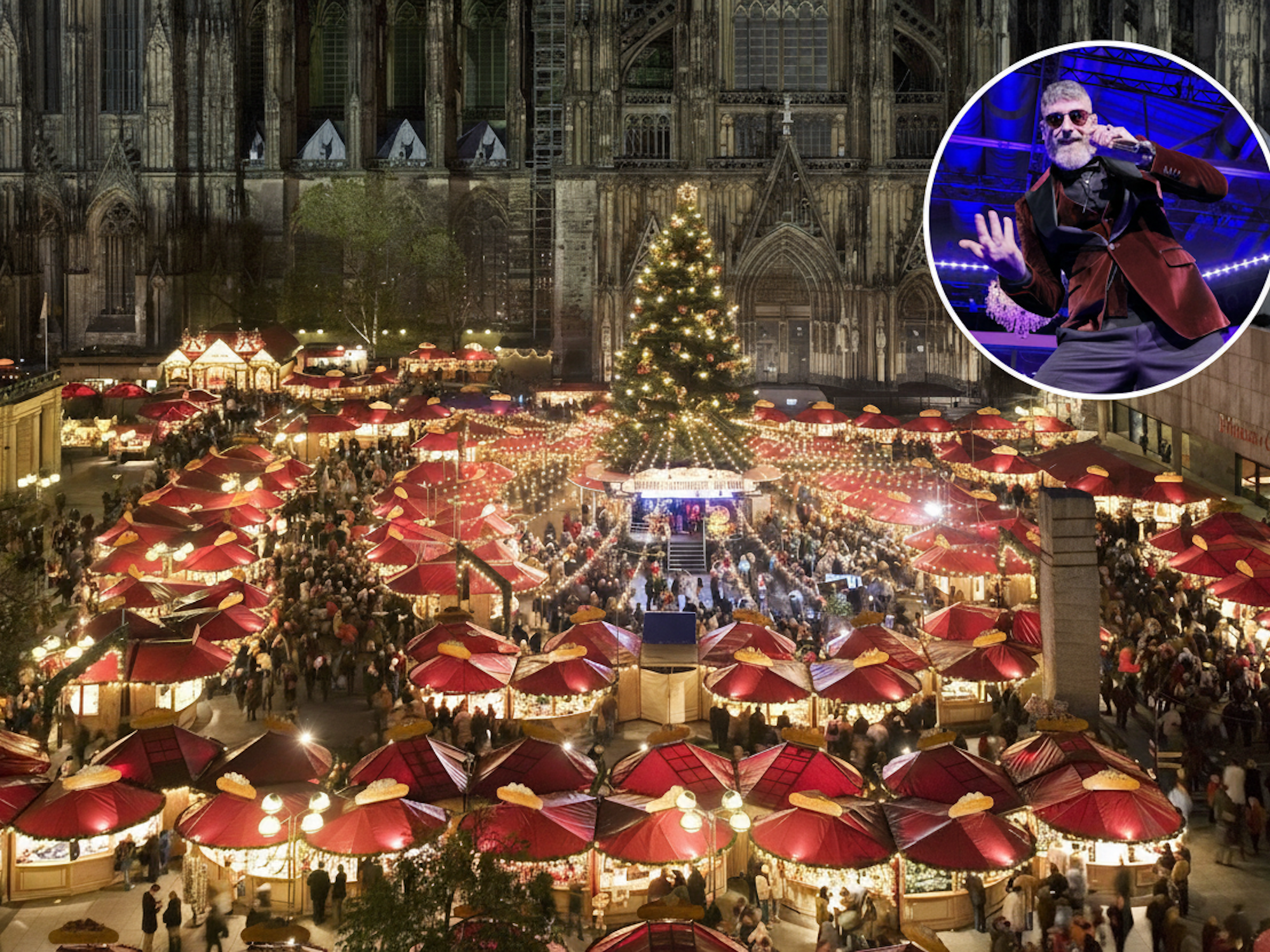 Rapper Sidp (kl. Foto) ist seit zwei Jahren am Weihnachtsmarkt auf dem Rocalliplatz beteiligt. Das sorgt für Diskussionen.