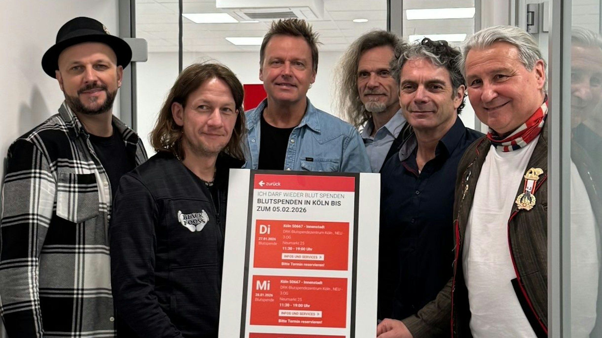 Die Bläck Fööss machen Werbung für die Blutspende.