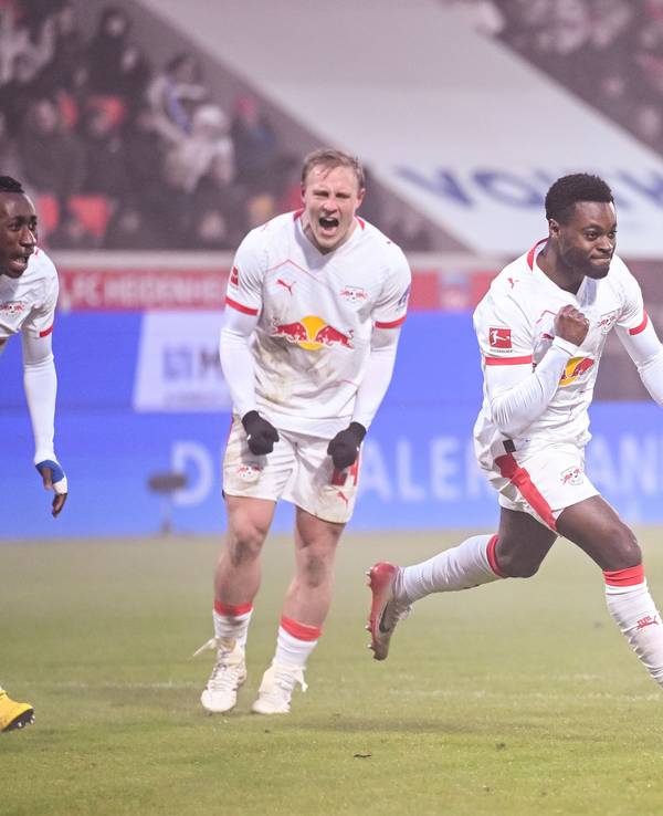 Jubelnde Profis von RB Leipzig
