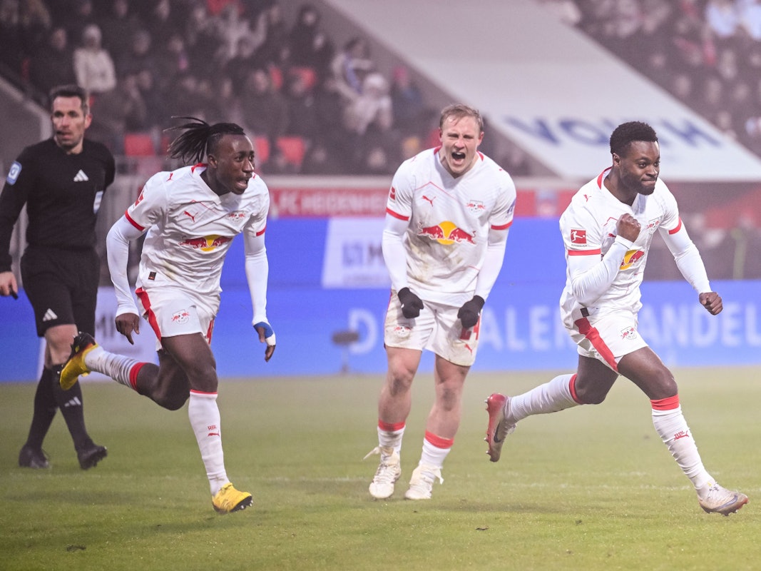 Jubelnde Profis von RB Leipzig