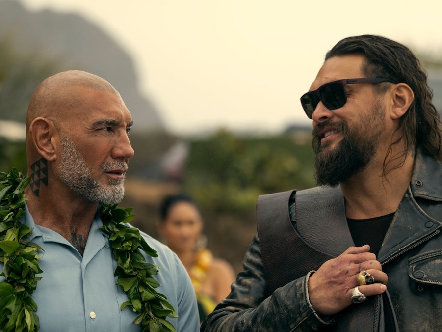 Dave Bautista (links) und Jason Momoa hatten beim „The Wrecking Crew“-Dreh viel Spaß. (Bild: Amazon Content Services LLC)
