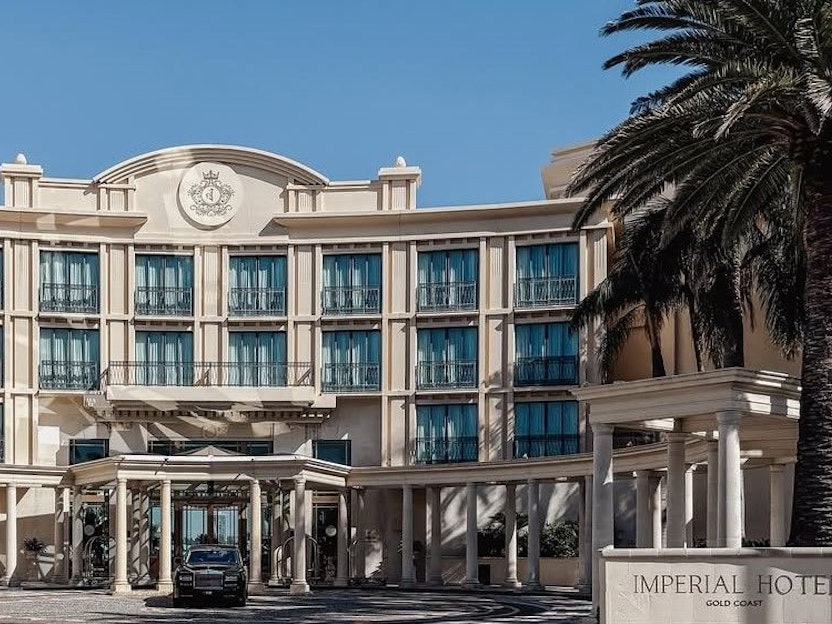 Blick auf das Imperial Hotel, in dem die Dschungel-Stars untergebracht sind.