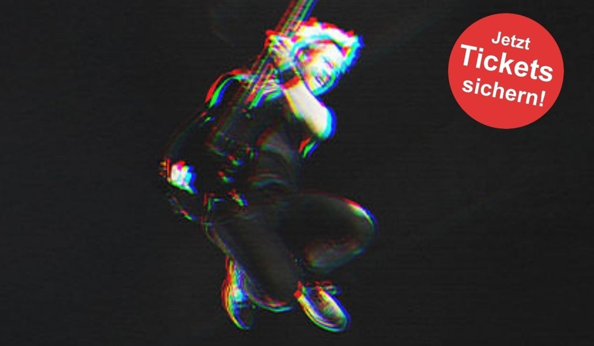 Chesney Hawkes mit E-Gitarre, Bildmaterial zur Smash It To Pieces Tour.