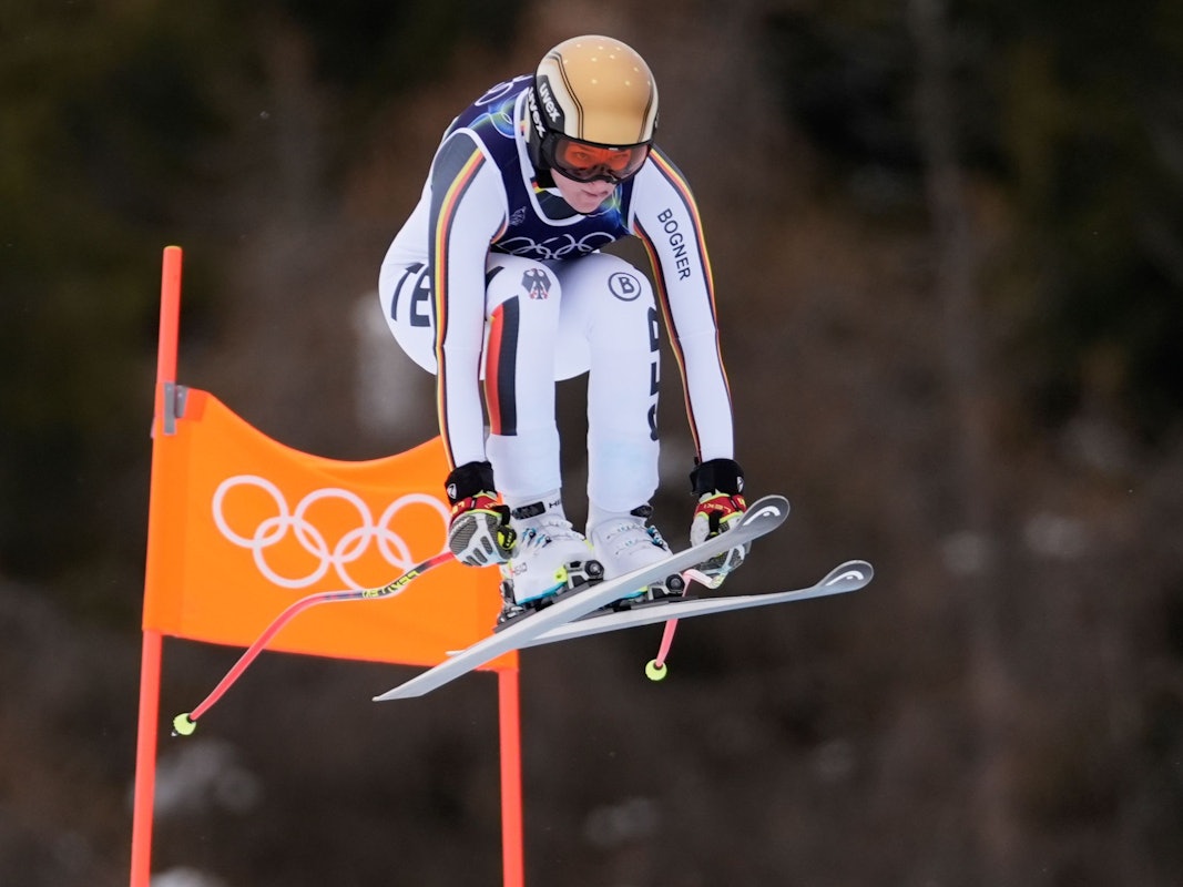 Emma Aicher bei Olympia in der Abfahrt.