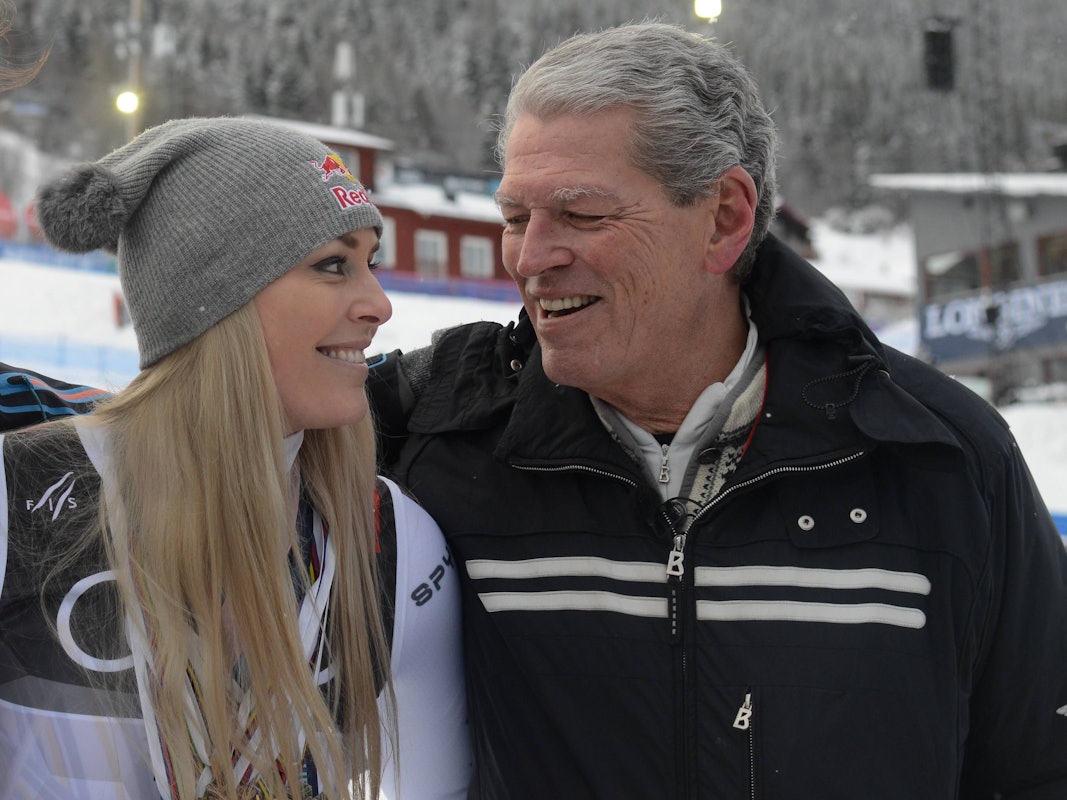 Lindsey Vonn und ihr Vater Kildow bei der Alpinen Ski-WM 2019 im schwedischen Are.