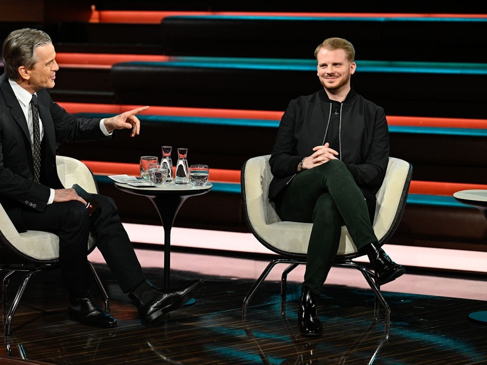 Markus Lanz (links) nahm SPD-Generalsekretär Tim Klüssendorf in die Mangel. (Bild: ZDF/Markus Hertrich)