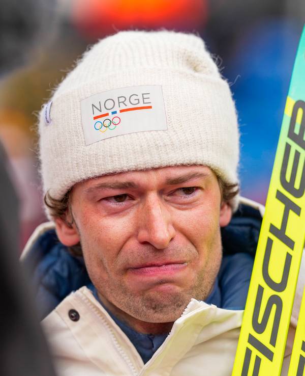 Sturla Holm Laegreid aus Norwegen mit gerührtem Blick