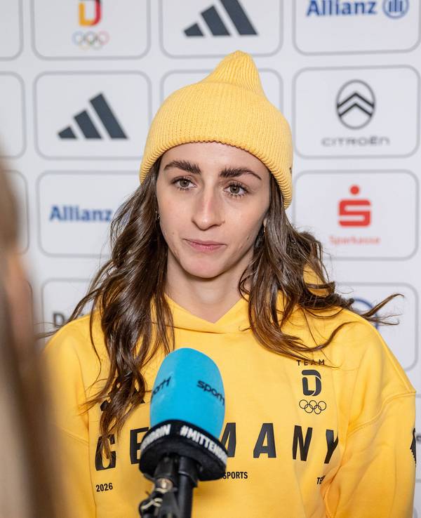 Vanessa Voigt im TV-Interview bei Olympia.