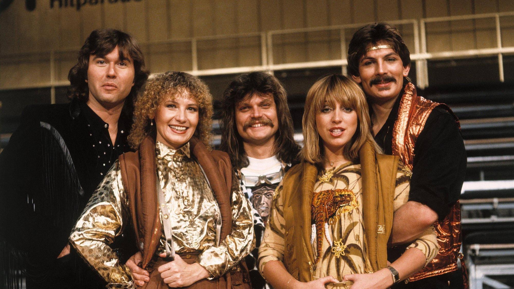 Die Musikgruppe Dschinghis Khan in der ZDF-Hitparade.