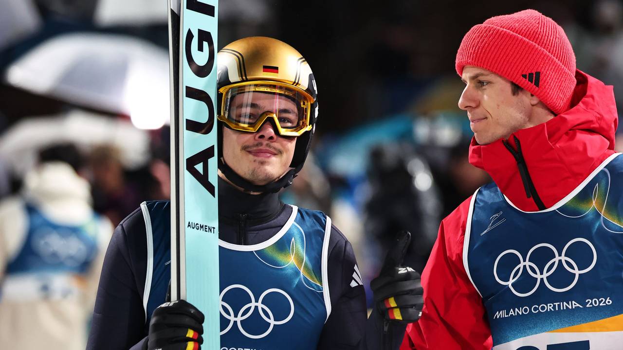 Philipp Raimund nach seinem Auftritt beim Skispringen bei Olympia.