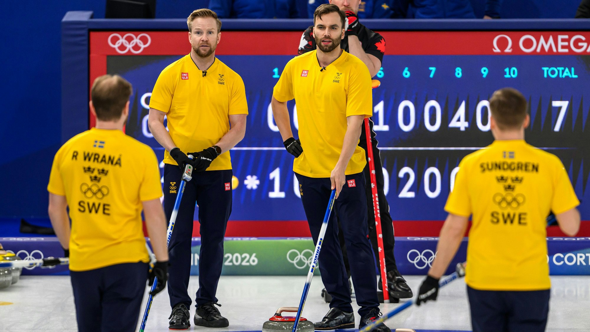 Rasmus Wrana, Niklas Edin, Oskar Eriksson und Christoffer Sundgren
