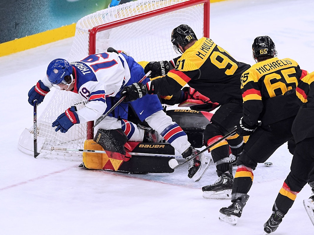 Moritz Müller verteidigt vor dem deutschen Tor.