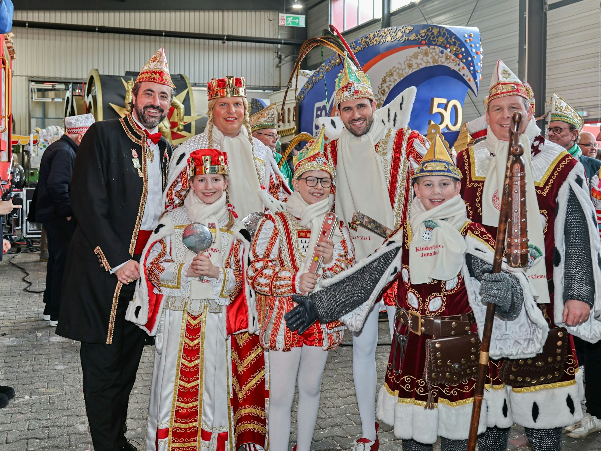 Marc Michelske mit den Kölner Dreigestirnen.