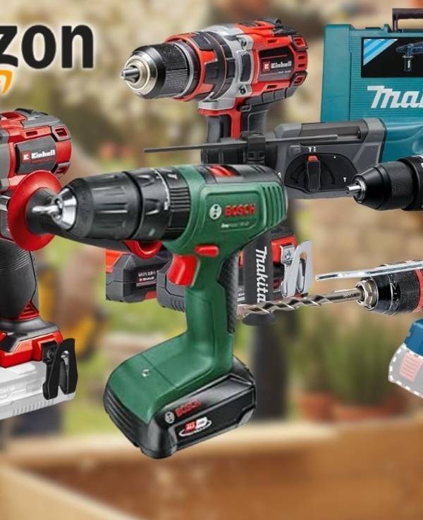 Bohrmaschinen und Bohrschrauber von Marken wie Bosch Professional, Makita, Einhell, Metabo und Bosch Home and Garden.