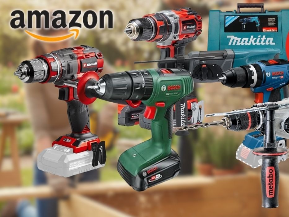 Bohrmaschinen und Bohrschrauber von Marken wie Bosch Professional, Makita, Einhell, Metabo und Bosch Home and Garden.