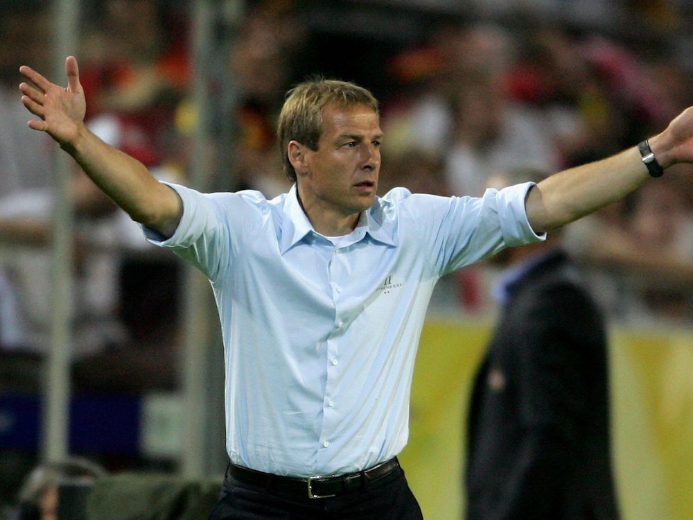Jürgen Klinsmann coachte die deutsche Mannschaft zu Platz 3 bei der Heim-WM 2006. (Bild: 2006 Getty Images/Jamie McDonald)
