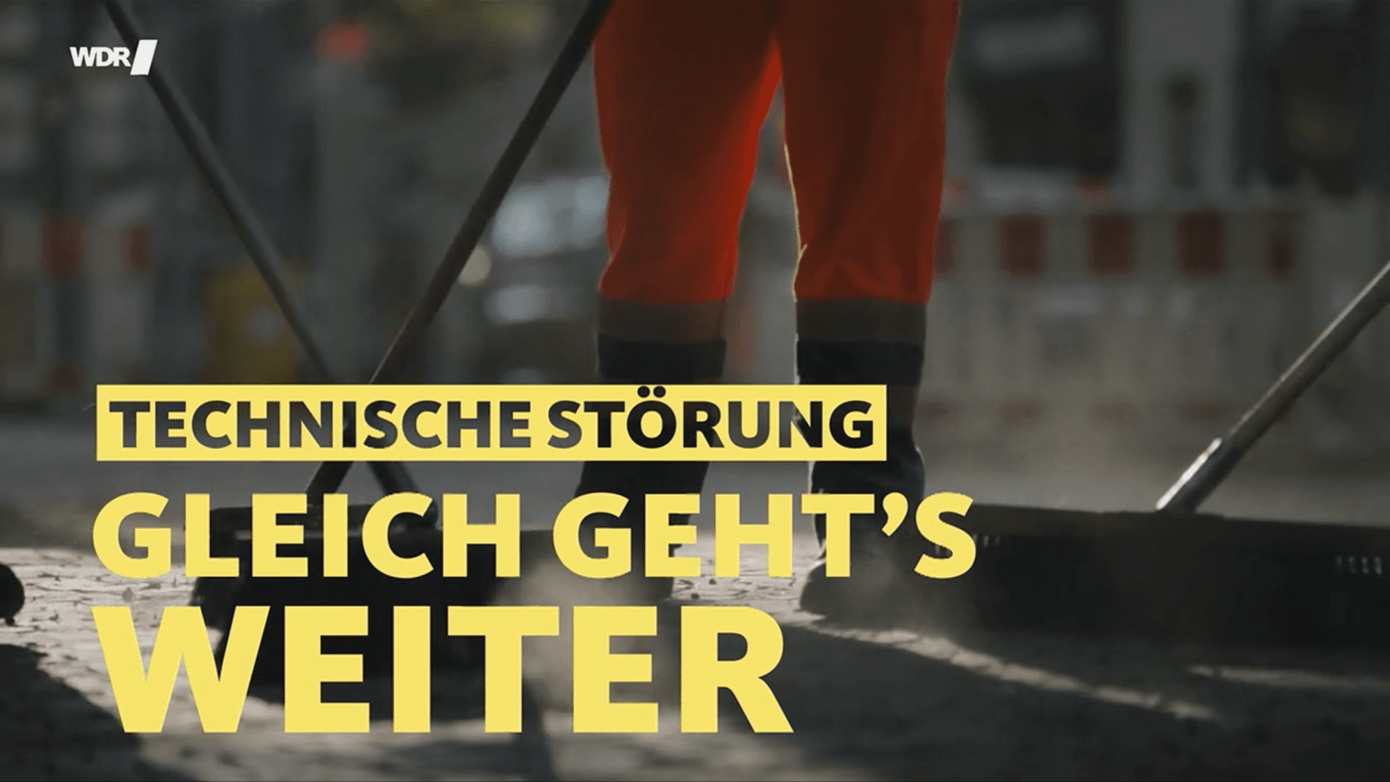Es kam zu einer kurzen technischen Panne beim WDR. Statt des Zug gab’s eine Pannenmeldung zu sehen.