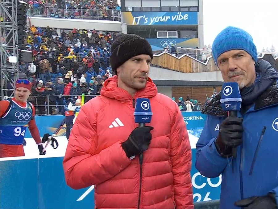 Arnd Peiffer (links) und Michael Antwerpes hatten sich von der Biathlon-Staffel mehr erhofft. (Bild: ARD)