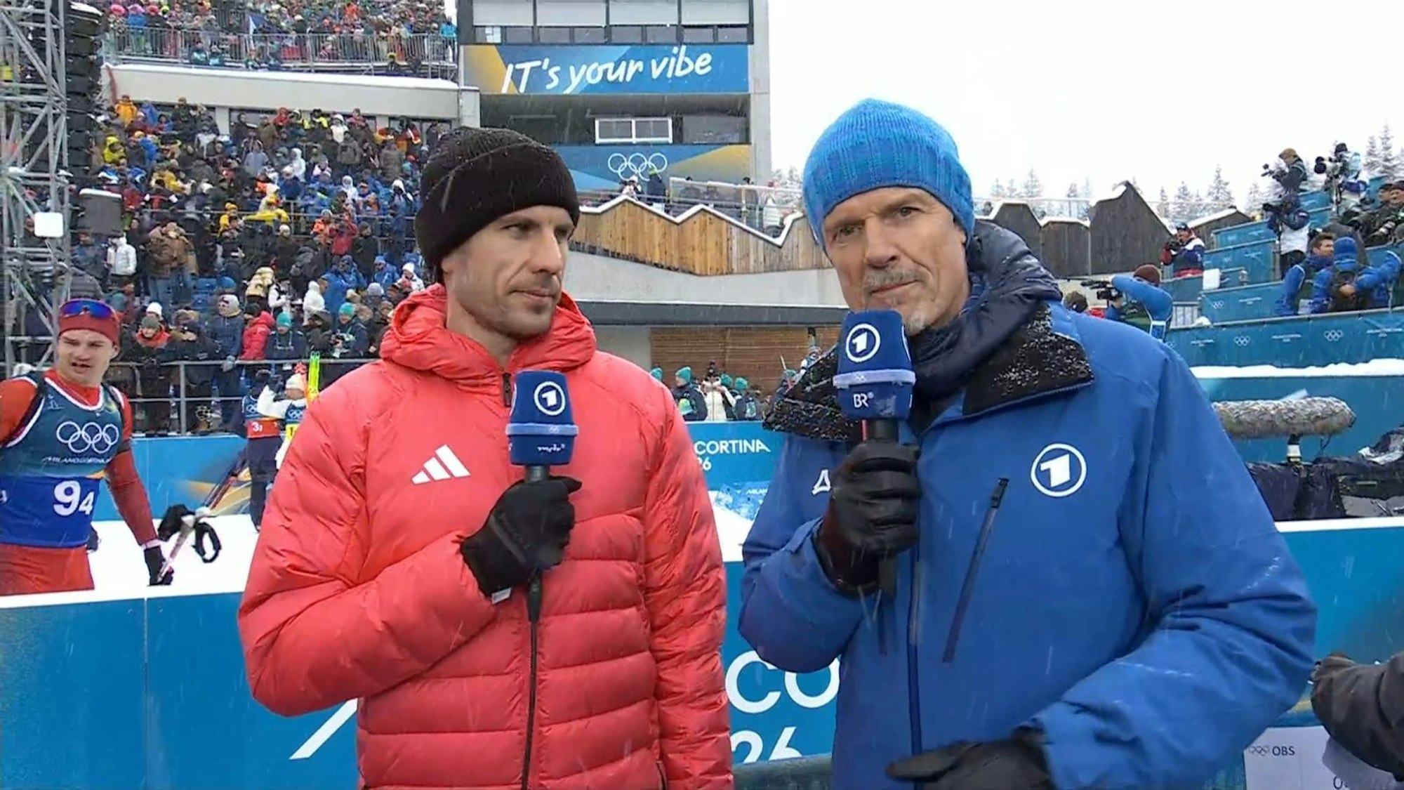 Arnd Peiffer (links) und Michael Antwerpes hatten sich von der Biathlon-Staffel mehr erhofft. (Bild: ARD)