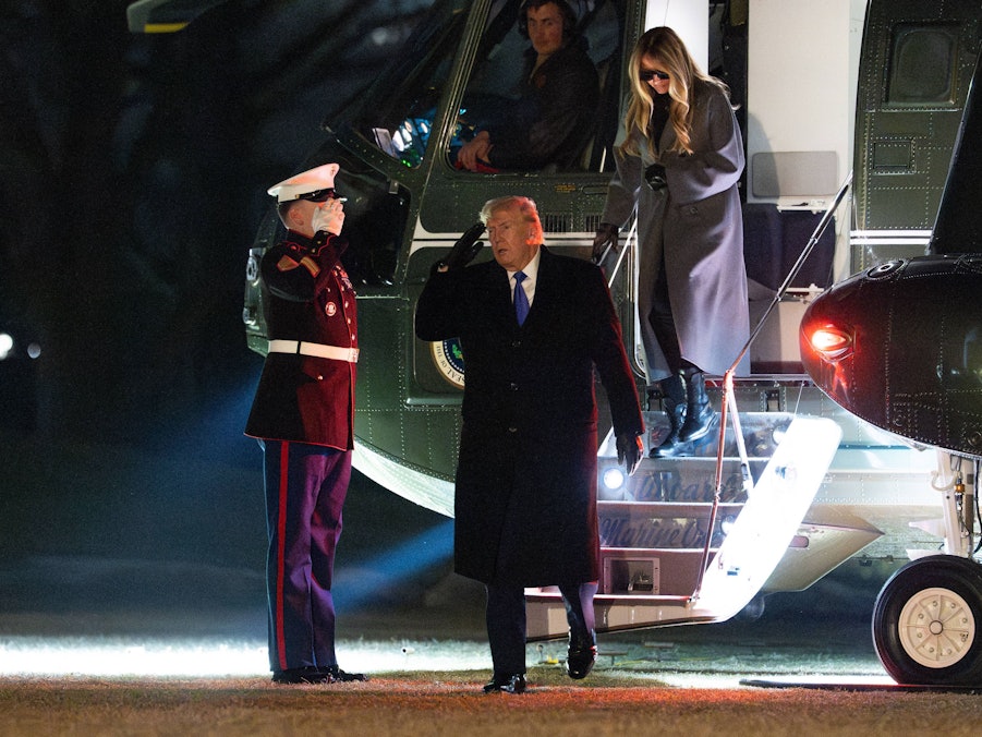 Donald J Trump, Melania Trump, Marine, Helikopter