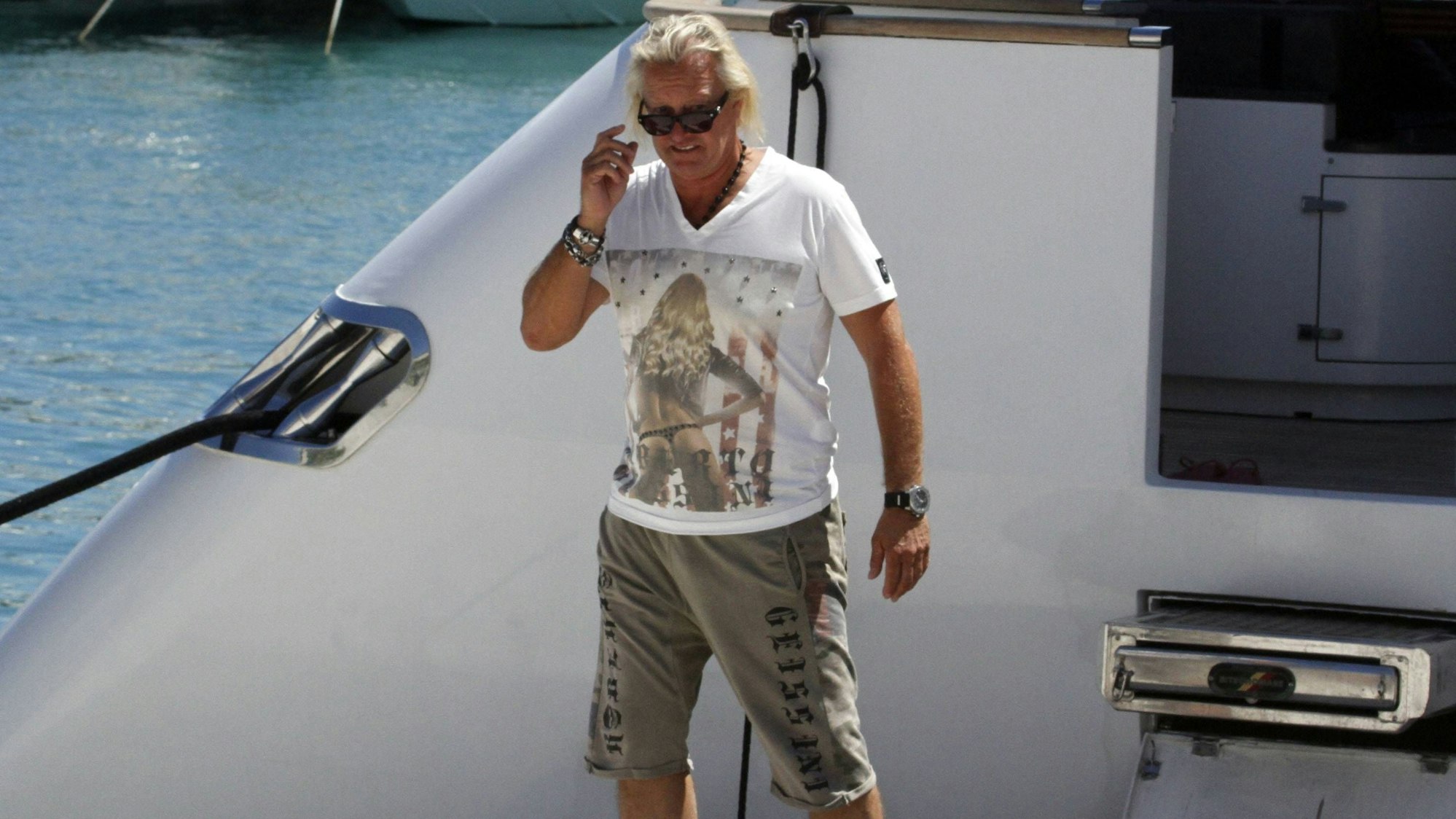 18.08.2014., Split - Die Geissens verbringen ihren Urlaub an der Adria auf ihrer Yacht Indigo Star - Robert Geiss PUBLICATIONxINxGERxSUIxAUTxHUNxONLY TinoxJuric/PIXSELL