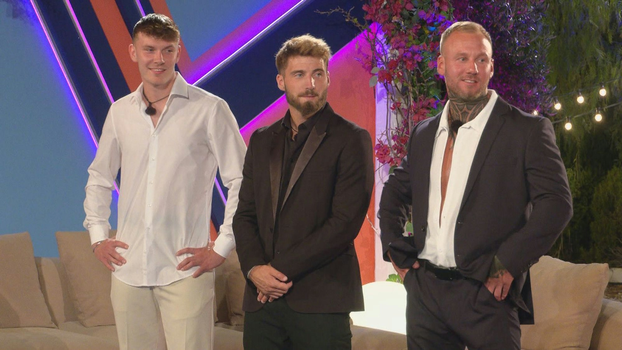 Ferris, Patrick und Johannes (von links) stehen im Finale von „Make Love, Fake Love“. (Bild: RTL)