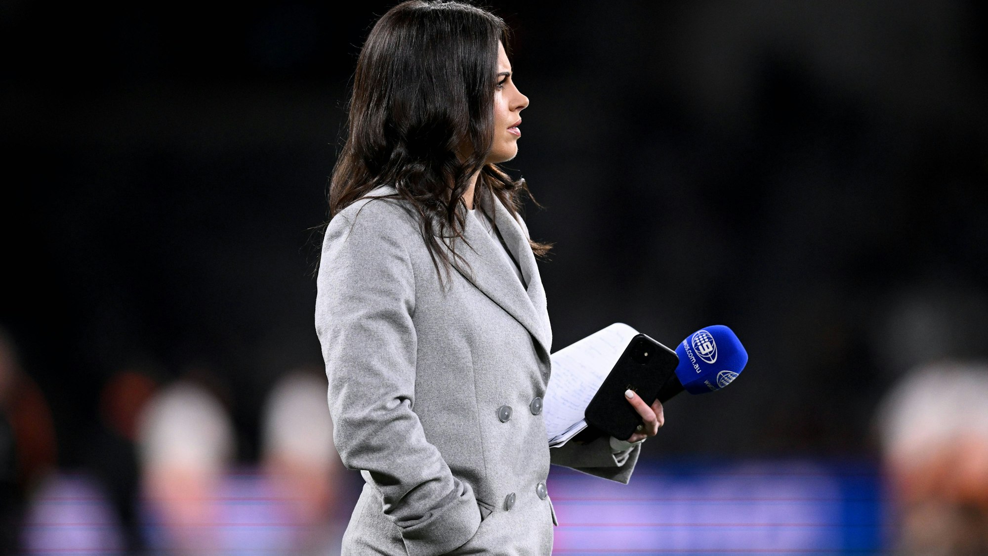 Die australische Reporterin Danika Mason des TV-Senders Channel Nine