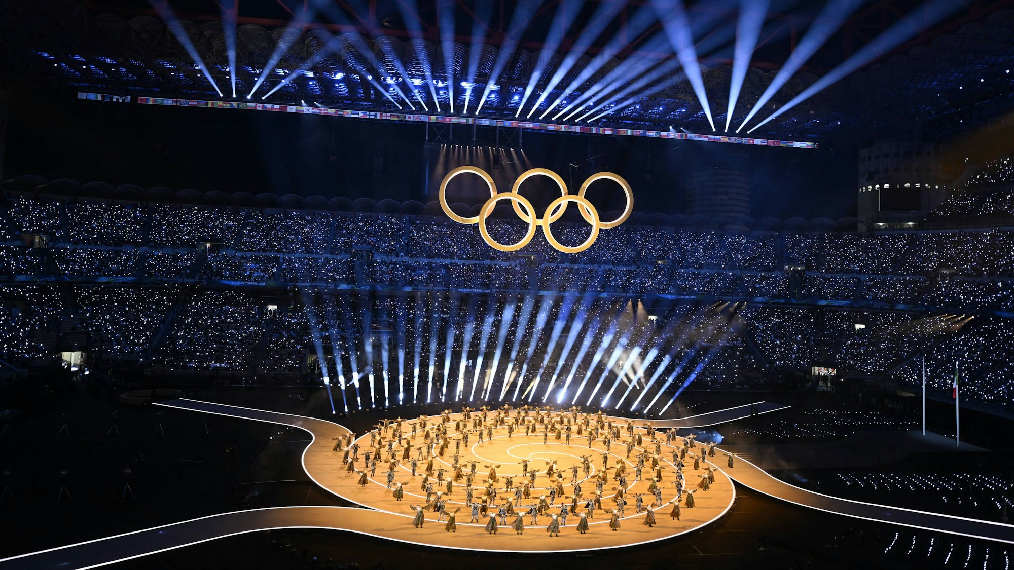 Die Eröffnungsfeier der Olympischen Spiele im San Siro.