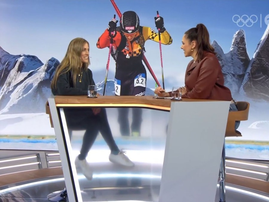 Esther Sedlaczek (r.) und Gela Allmann freuen sich über Platz vier für Tatjana Paller (Bild: ARD)