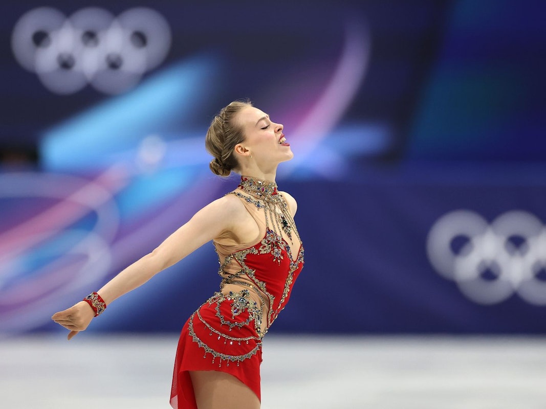Anastasia Gubanova lieferte bei Olympia ihre persönliche Bestleistung ab. Im Fokus stand aber vor allem der Spruch eines ARD-Kommentators. (Bild: 2026 Getty Images/Sarah Stier)