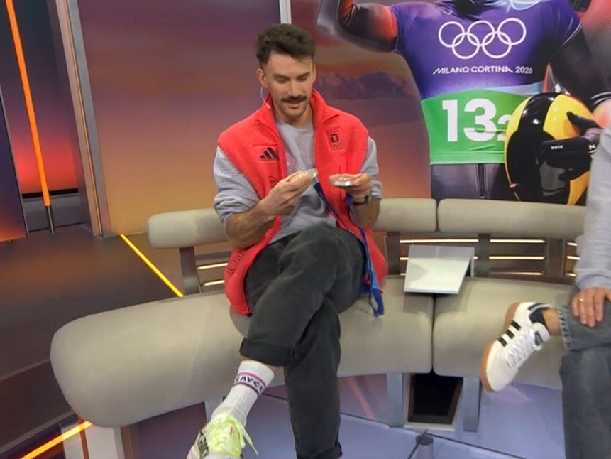 Die Skeleton-Athleten Axel Jungk (l.) und Christopher Grotheer zu Gast im ZDF.