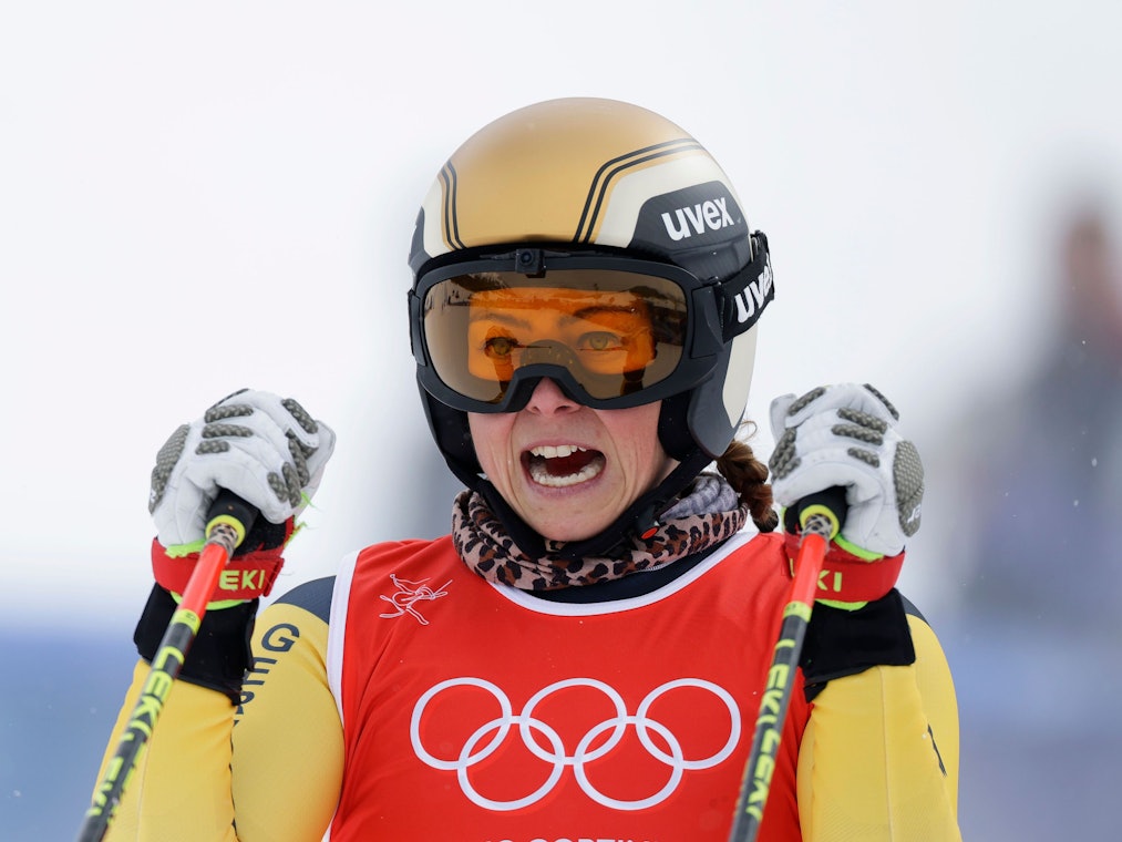 Daniela Maier ballt im Ziel die Fäuste.