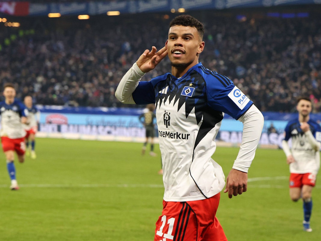 Ransford Königsdörffer jubelt nach seinem Treffer gegen Union.