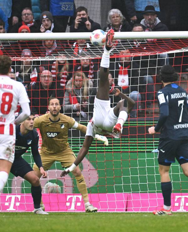Tor von Ragnar Ache für den 1. FC Köln gegen Hoffenheim.