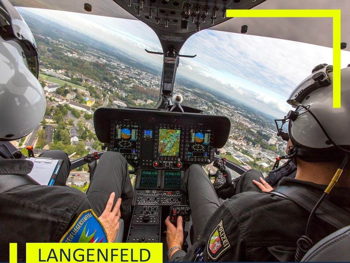 Ein Polizeihubschrauber im Einsatz. (Symbolbild)