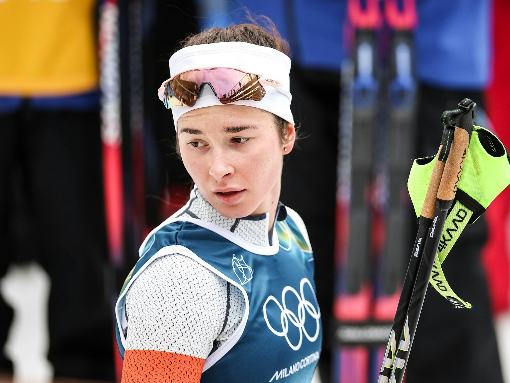 Darija Neprjajewa nach einem Rennen.