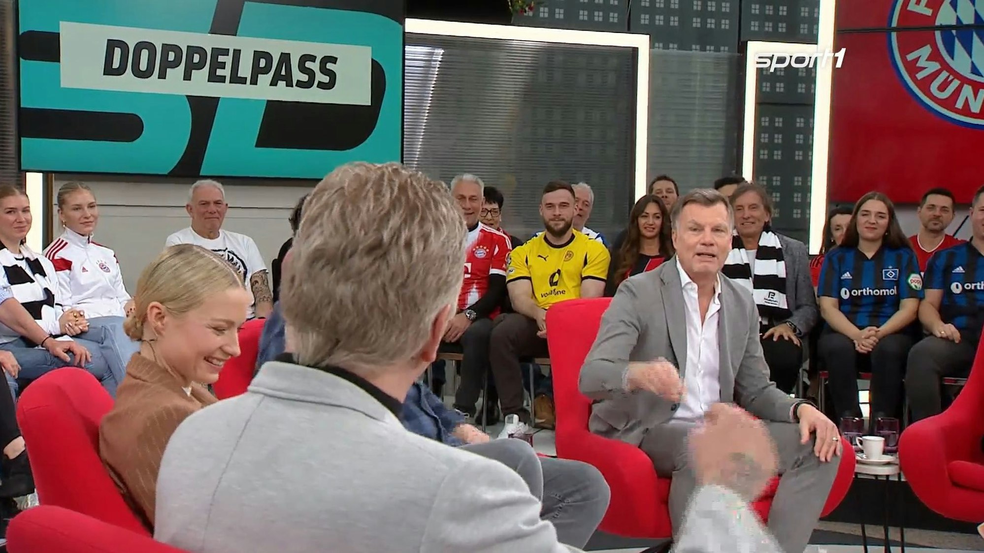 Stefan Effenberg und Thomas Helmer beim „Doppelpass“ im Gespräch.