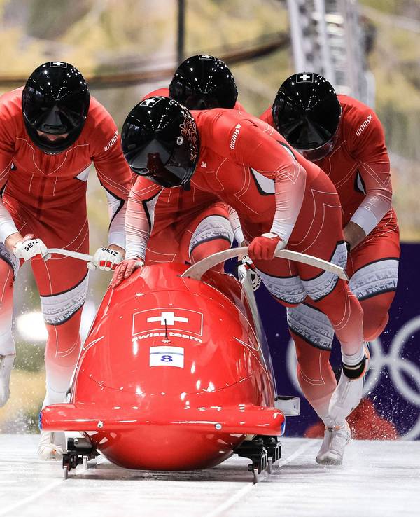 Beim Olympia-Rennen im Viererbob geht die Schweiz an den Start.
