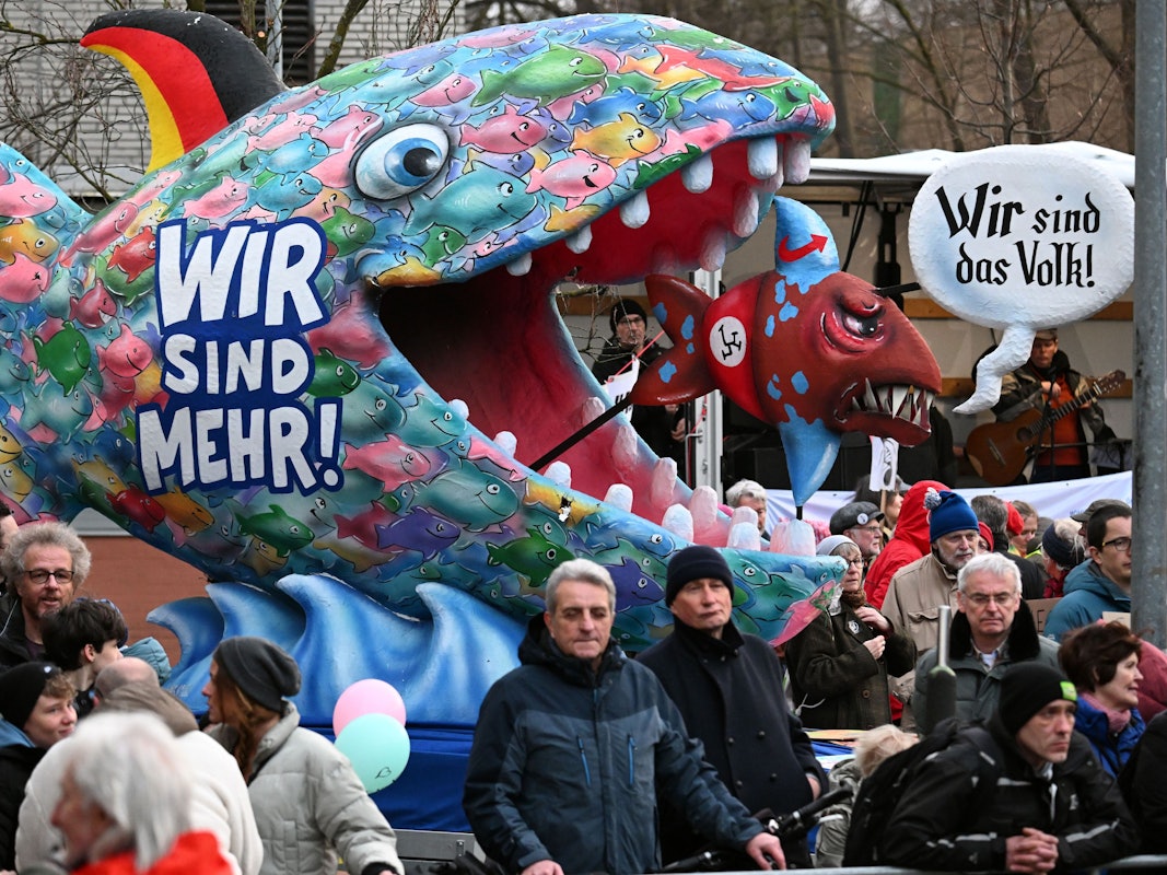 Proteste gegen den Düsseldorf-Besuch von Björn Höcke.
