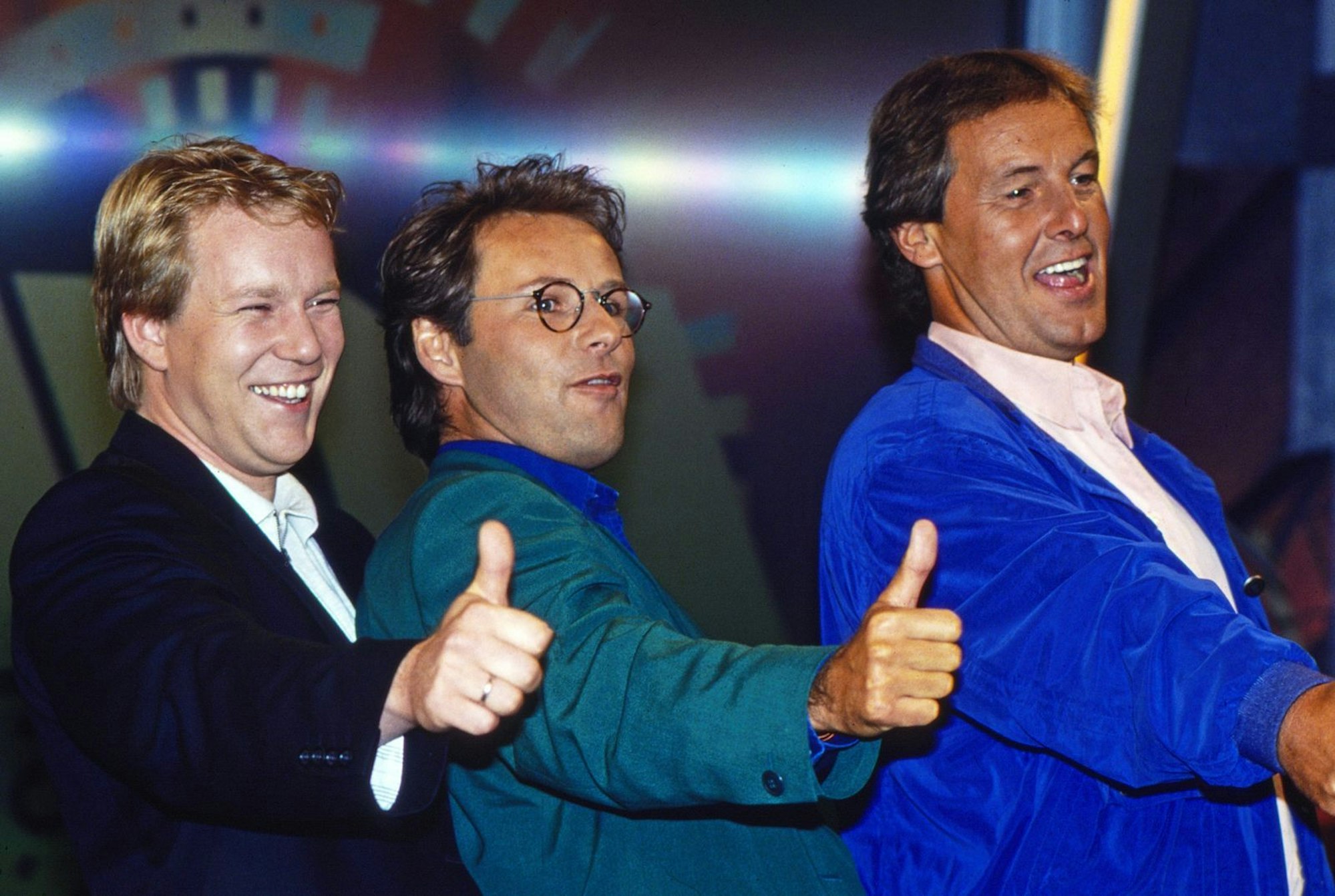 In der SAT.1-Fußballsendung „ran“ war Reinhold Beckmann (Mitte) neben Johannes B. Kerner und Jörg Wontorra einer der Moderatoren. (Bild: IMAGO / United Archives)