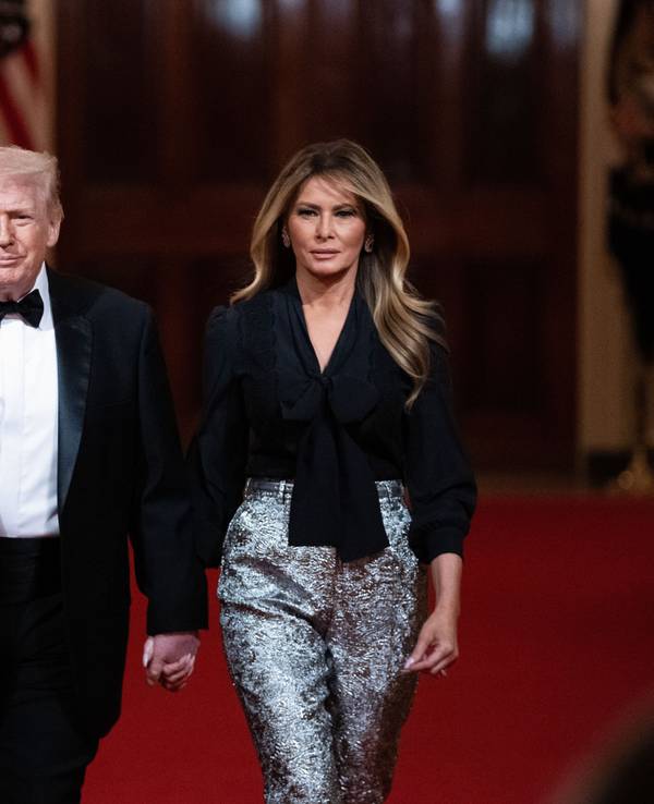 US-Präsident Donald Trump und First Lady Melania Trump kommen zum Abendessen der National Governors Association im Weißen Haus.