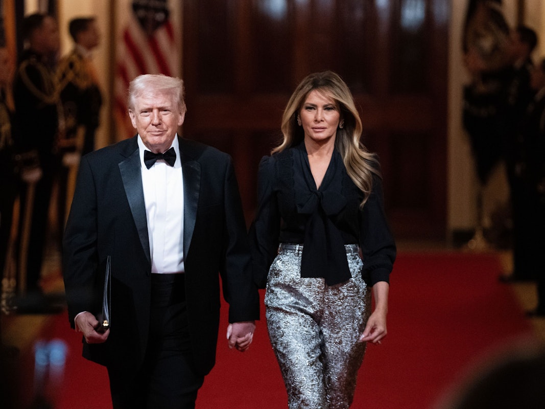 US-Präsident Donald Trump und First Lady Melania Trump kommen zum Abendessen der National Governors Association im Weißen Haus.