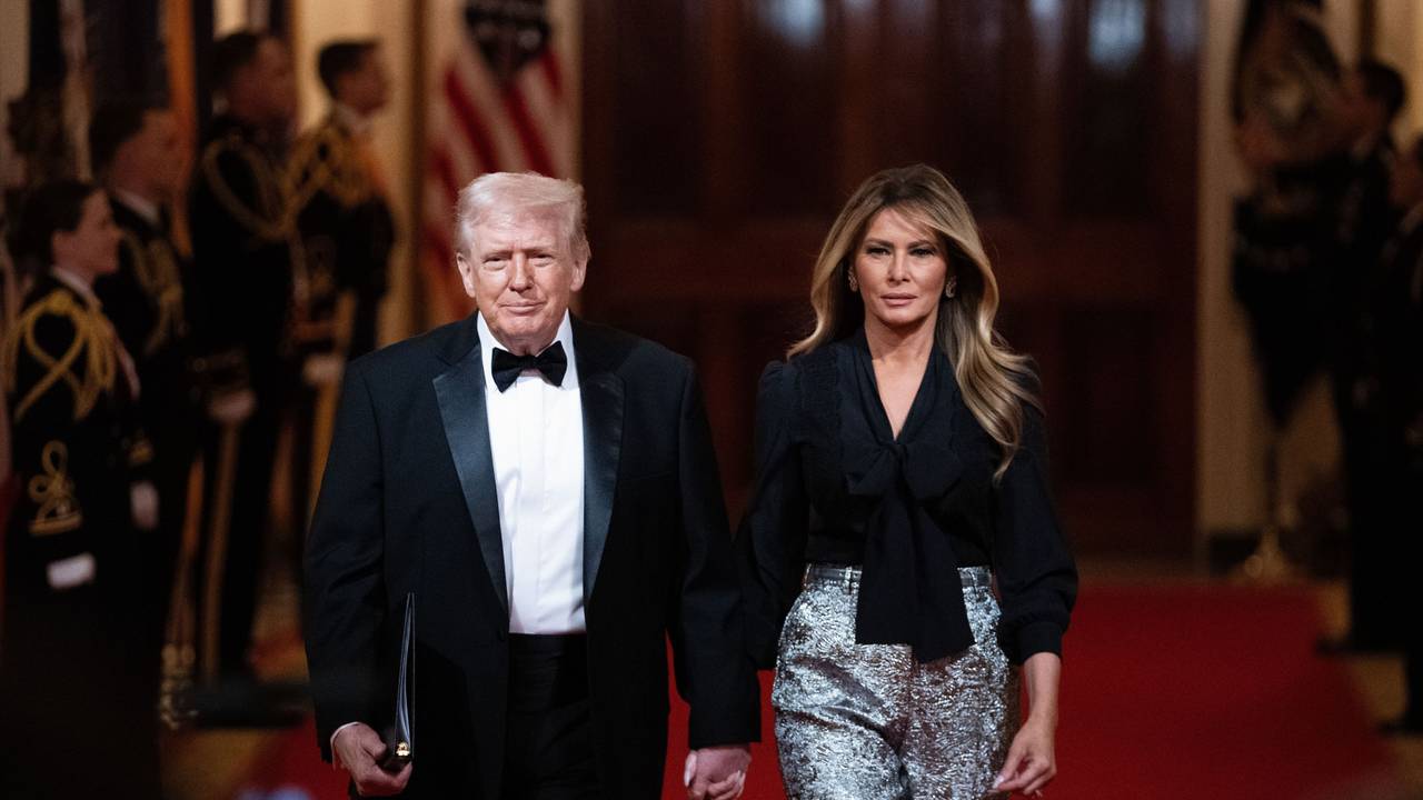 US-Präsident Donald Trump und First Lady Melania Trump kommen zum Abendessen der National Governors Association im Weißen Haus.
